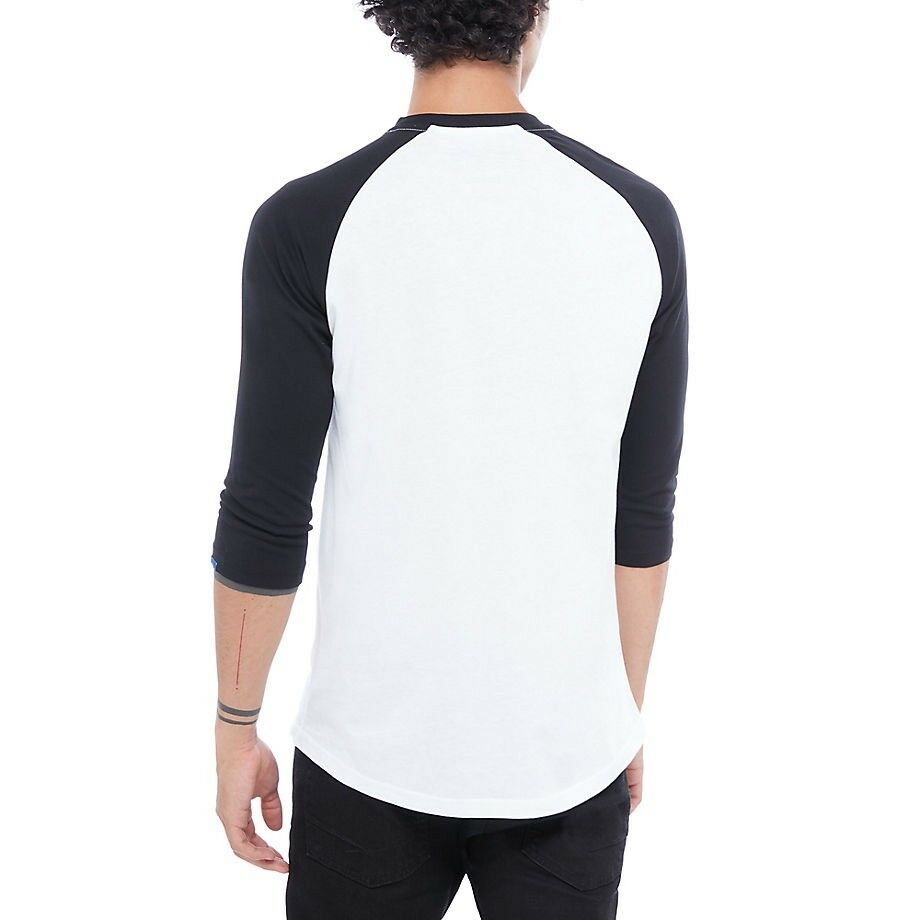 VANS OFF THE WALL OTW RAGLAN LONG SLEEVE BLACK & WHITE T-SHIRT