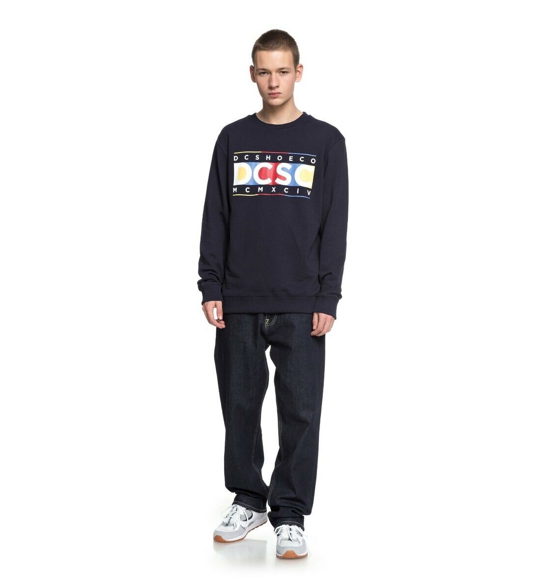 DC SHOES KNUCKLE IN A ROW NAVY SWEATSHIRT