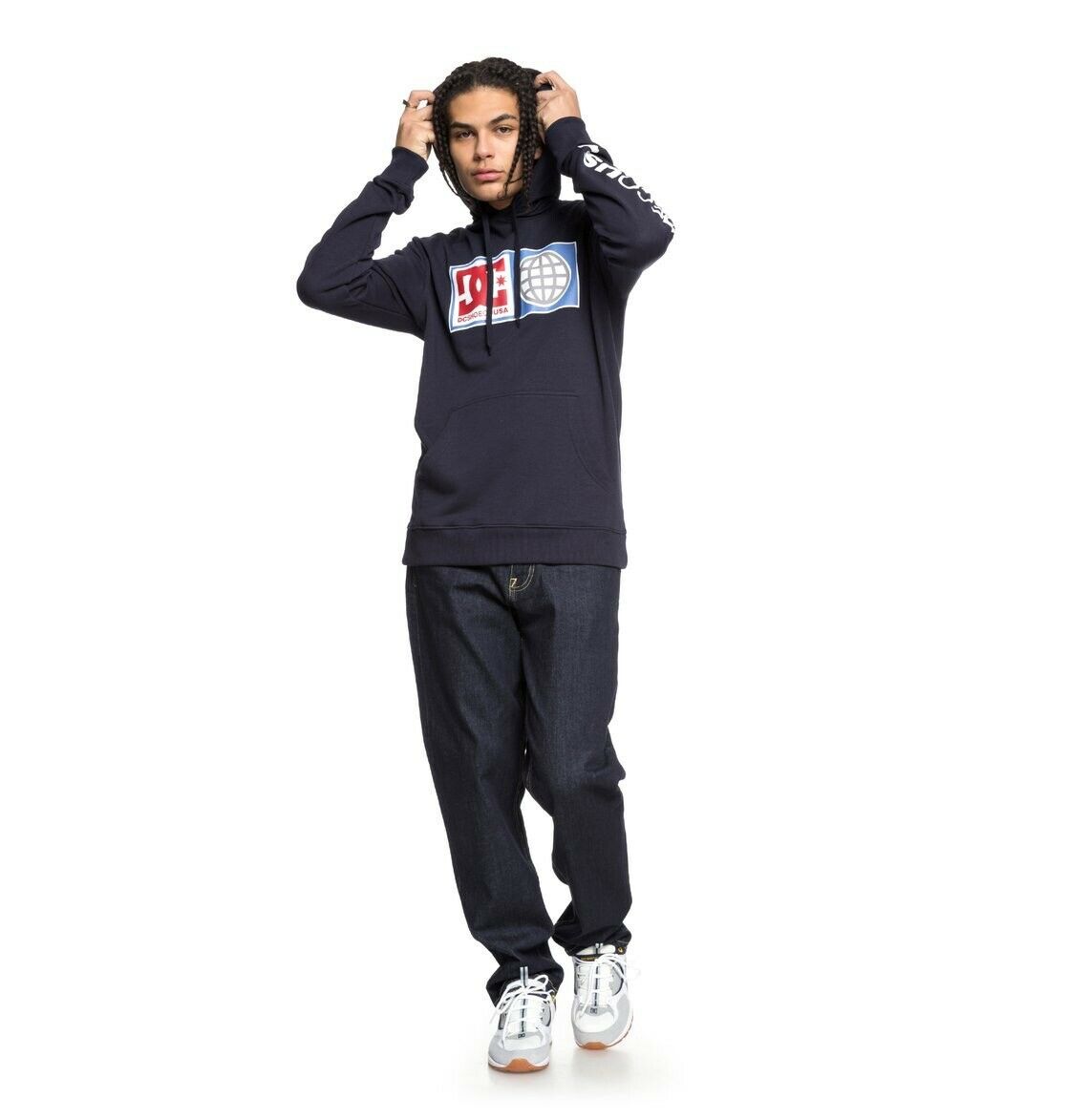 DC SHOES GLOBAL SALUTE NAVY PULLOVER HOODIE