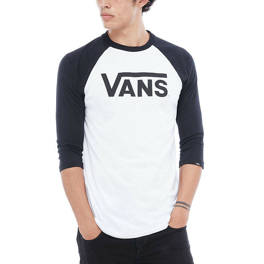 VANS CLASSIC RAGLAN BLACK & WHITE LS T-SHIRT