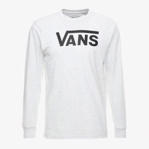 Vans Classic Logo Long Sleeve Ash Heather Grey & Black  T Shirt