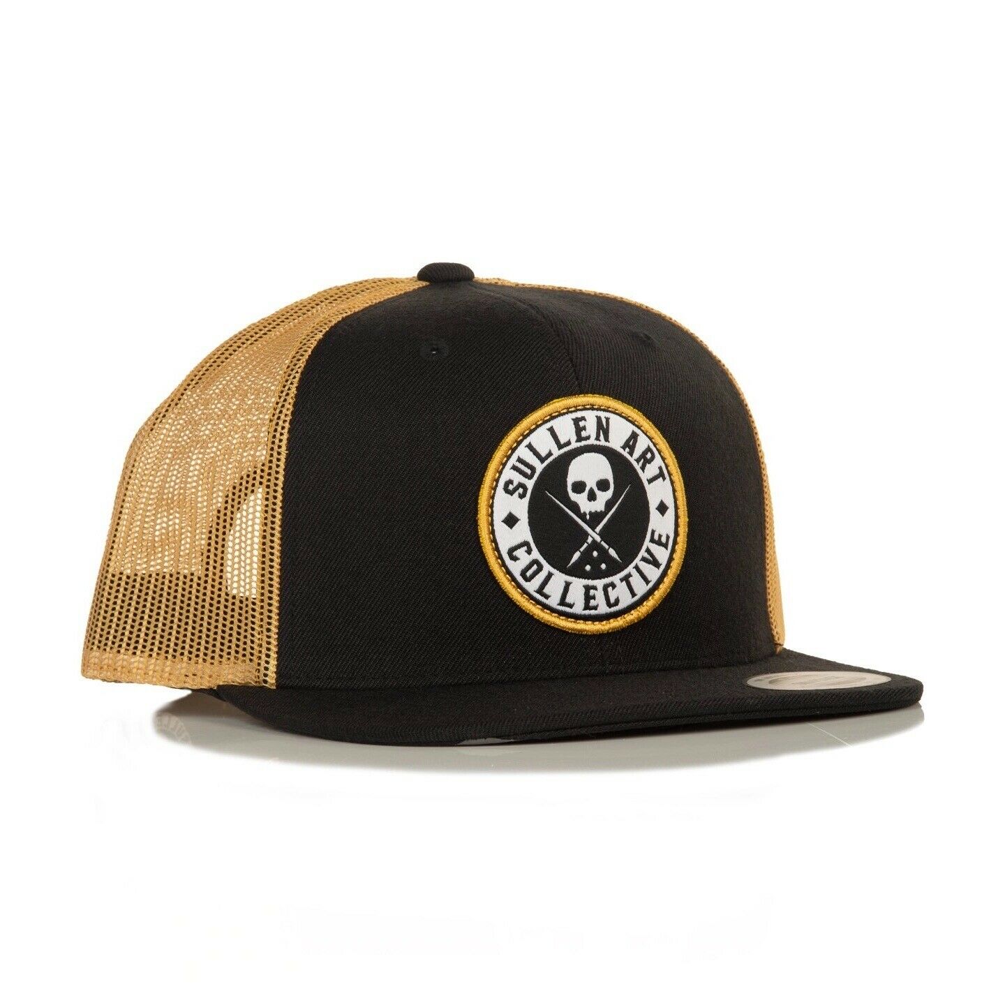 SULLEN CLOTHING BOH BLACK & YELLOW MESH TRUCKER CAP HAT