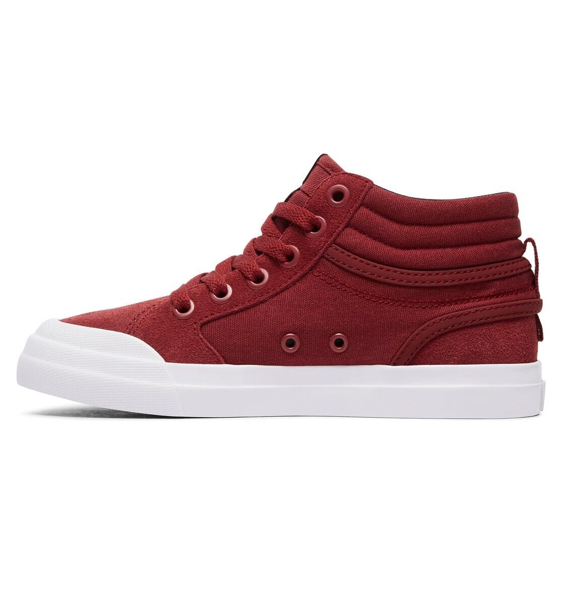 DC SHOES EVAN HI DEEP RED KIDS SKATE TRAINERS