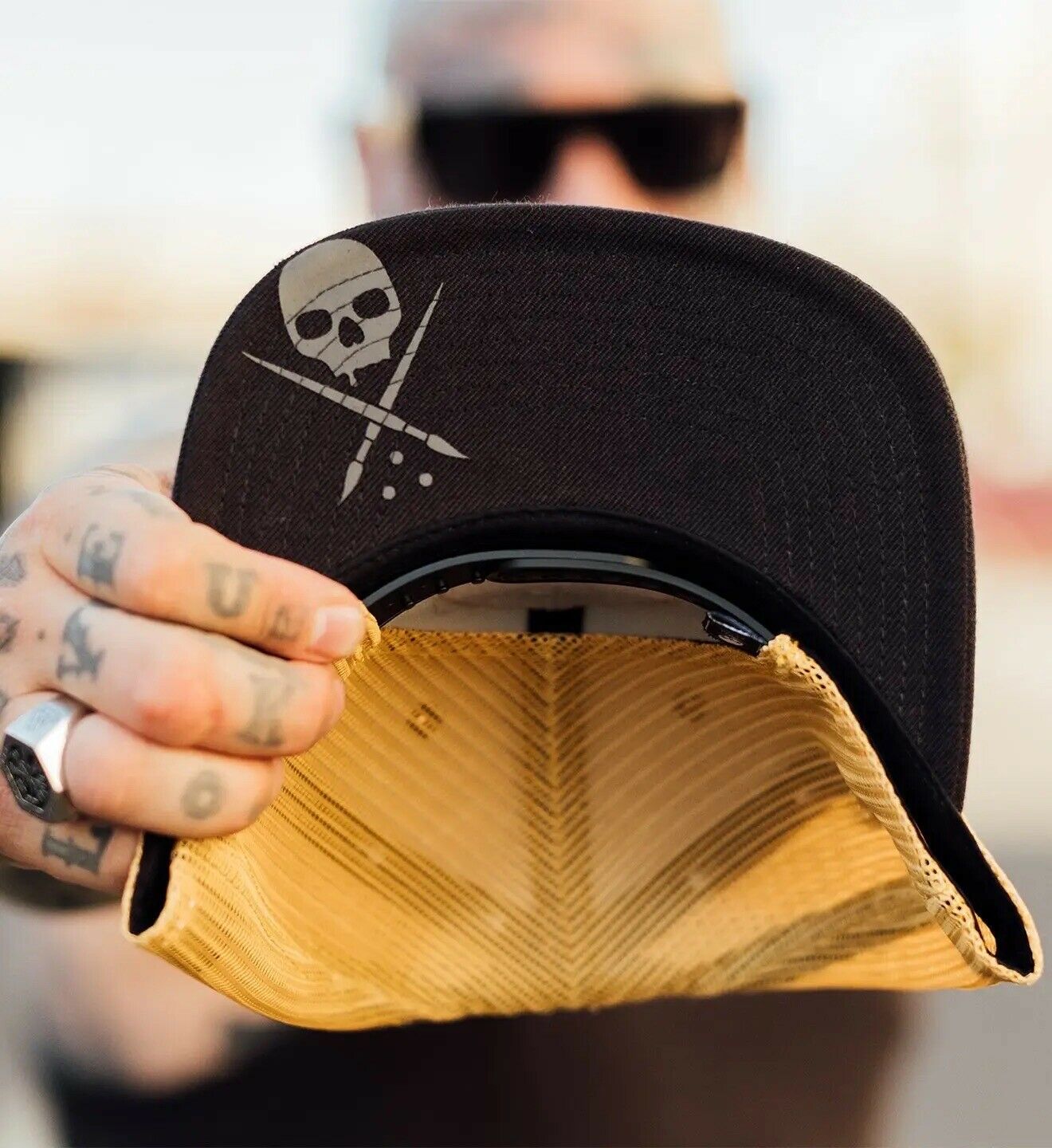 SULLEN CLOTHING BOH BLACK & YELLOW MESH TRUCKER CAP HAT