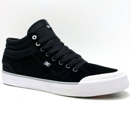 DC SHOES EVAN HI S BLACK & WHITE SKATE TRAINERS (UK12)