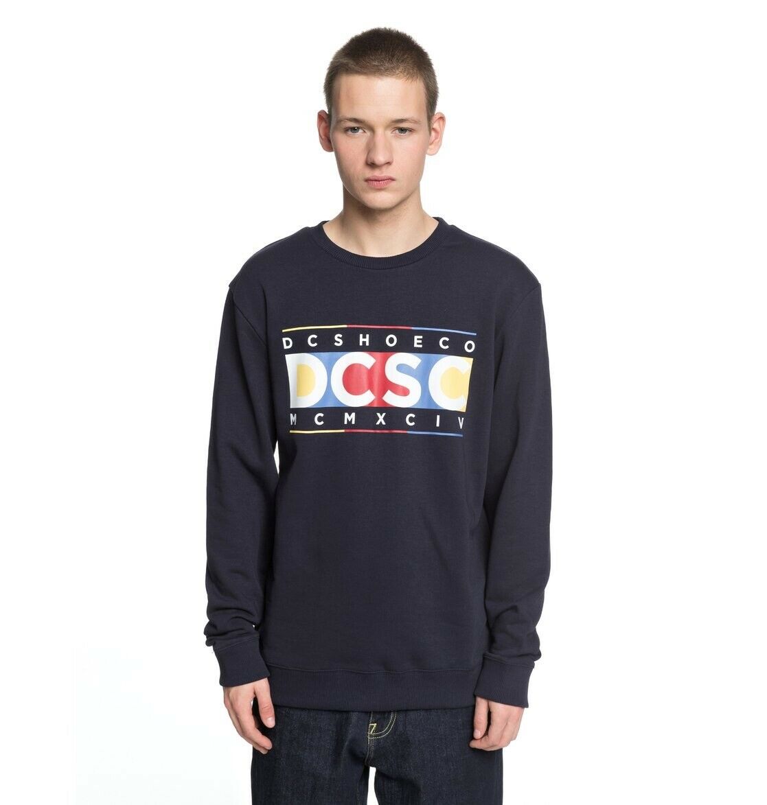 DC SHOES KNUCKLE IN A ROW NAVY SWEATSHIRT