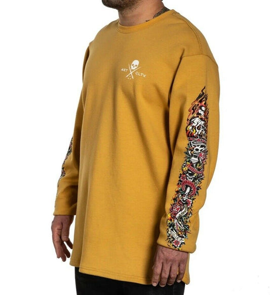 Sullen Clothing Torched Thermal Yellow Sweatshirt