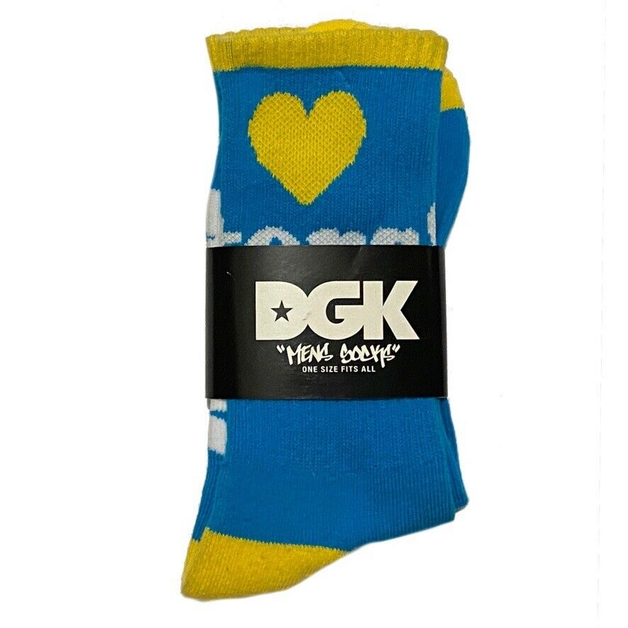 DGK I Love Haters Blue & Yellow Socks (UK 8-12)