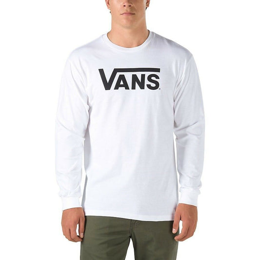 Vans Classic Logo Long Sleeve White & Black T Shirt