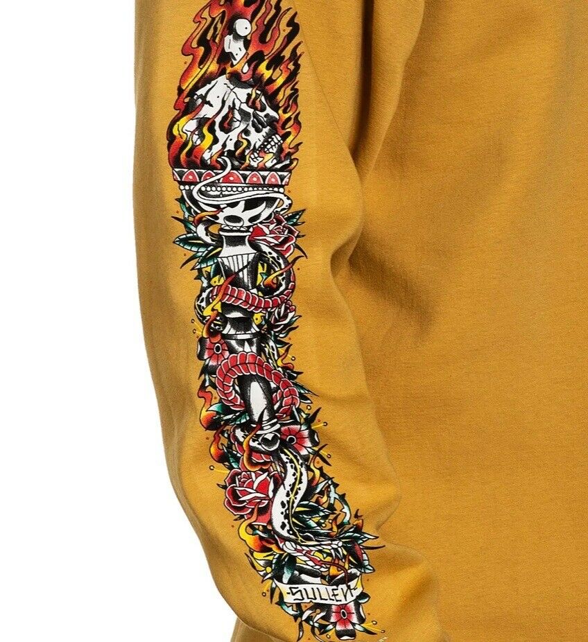 Sullen Clothing Torched Thermal Yellow Sweatshirt