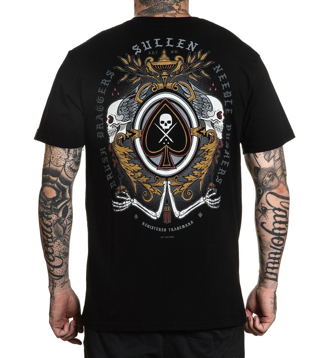 SULLEN CLOTHING WATKINS CREST BLACK PREMIUM T-SHIRT (M)