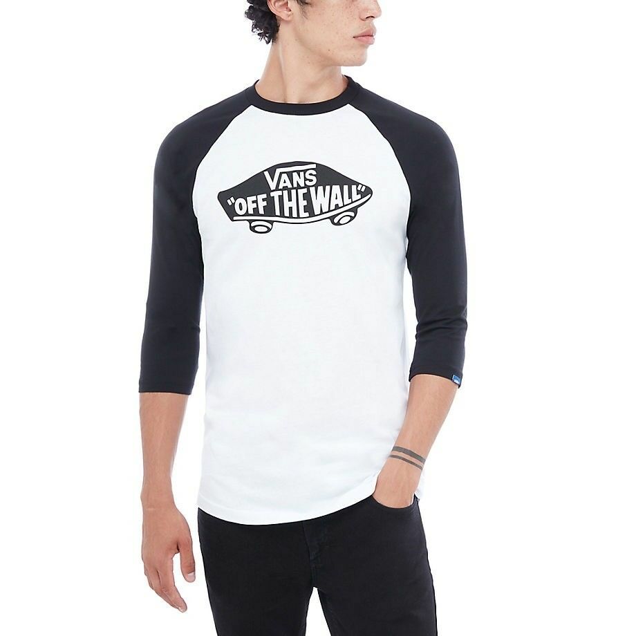 VANS OFF THE WALL OTW RAGLAN LONG SLEEVE BLACK & WHITE T-SHIRT