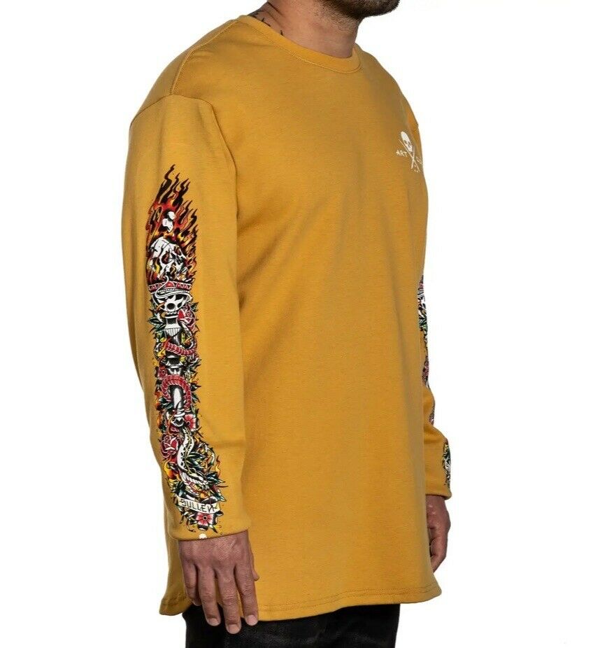 Sullen Clothing Torched Thermal Yellow Sweatshirt