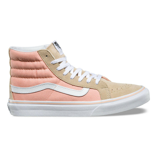 VANS SK8-HI SLIM PALE KHAKI TRUE WHITE LADIES TRAINERS (UK 4 EUR 36.5)