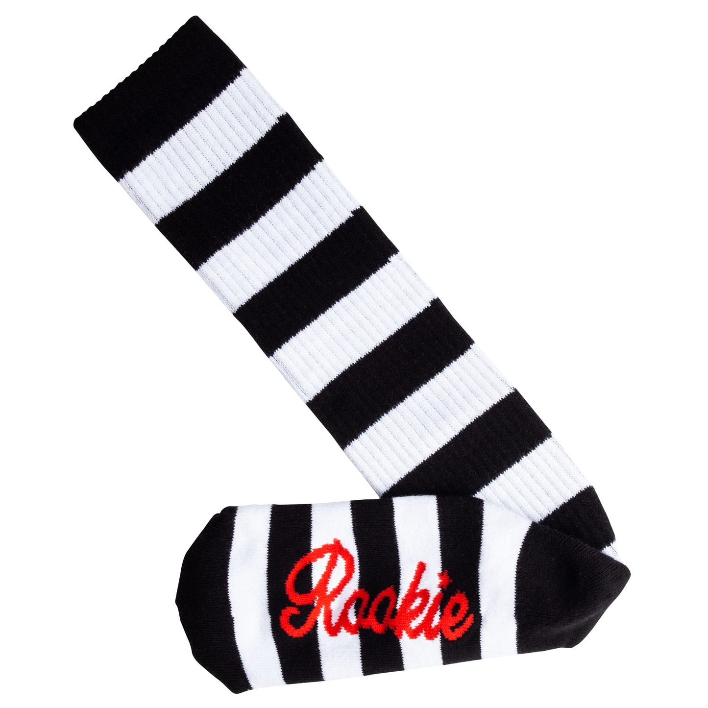 Rookie Roller Socks - Black/White  stripes   20''