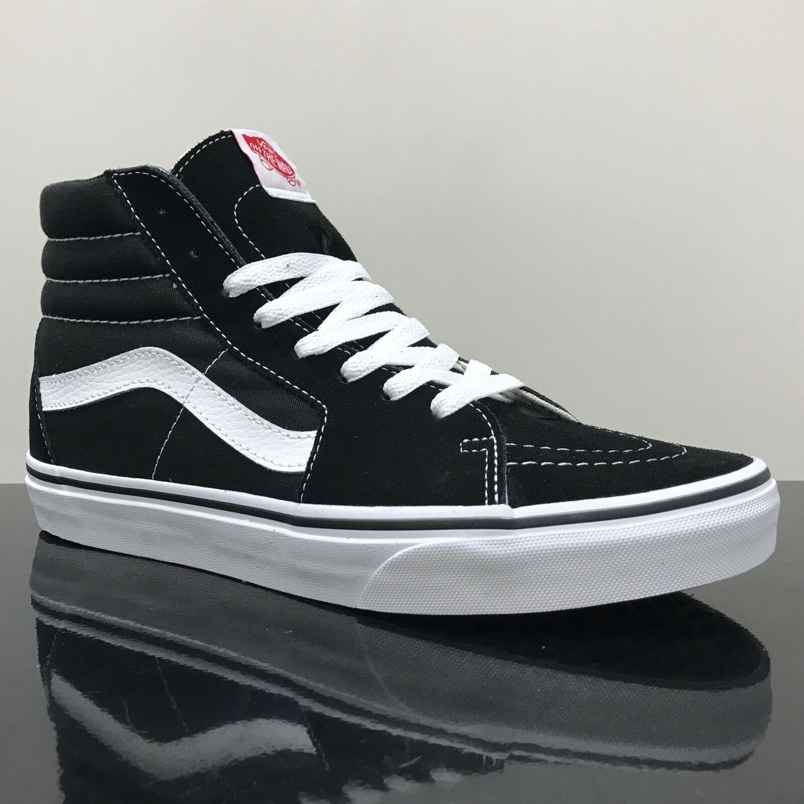 Vans sk8 hi black deals white canvas