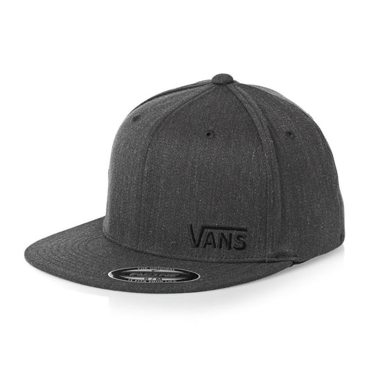 VANS SPLITZ CHARCOAL HEATHER GREY FLEXFIT CAP HAT (S/M)