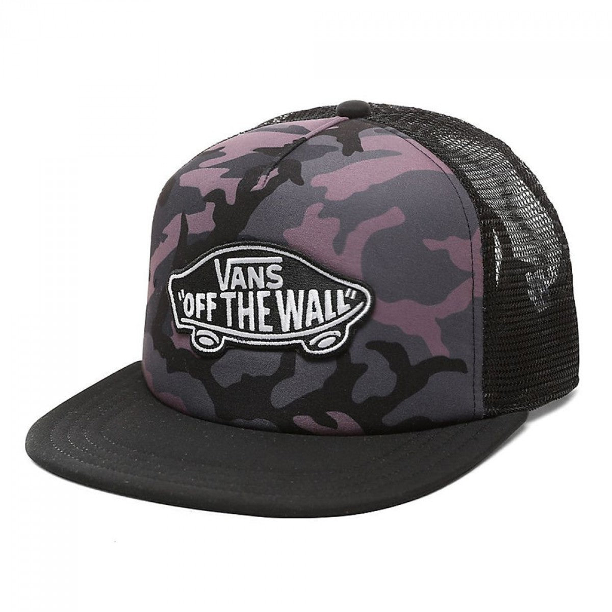 VANS CLASSIC PATCH BLACK PLUM CAMO TRUCKER HAT CAP